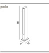 Immagine di Paletto Da Esterno 80 cm Antracite Luce Laterale Led 3000k IP65 Pole Perenz