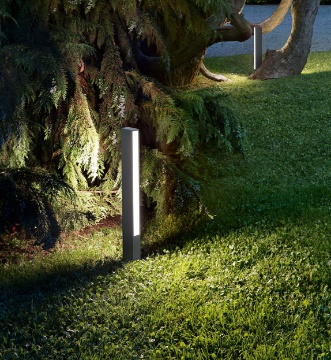 Immagine di Paletto Da Esterno 80 cm Antracite Luce Laterale Led 3000k IP65 Pole Perenz