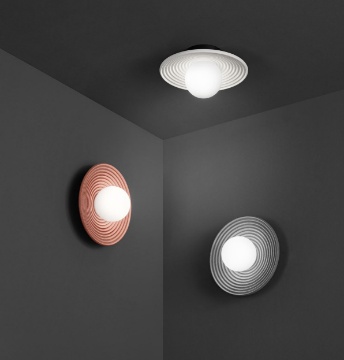 Immagine di Applique Decorativa Piatto In Cemento Con Sfera Vetro Huevo Perenz