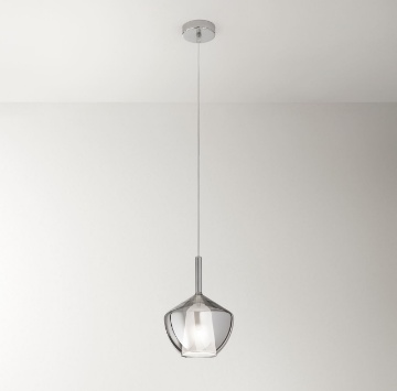 Immagine di Sospensione Rain Vetro Specchiato Fume 20 cm Perenz