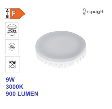 Immagine di Lampadina Led Gx53 Alluminio 9W 3000K 900Lm Luce Calda Top Light
