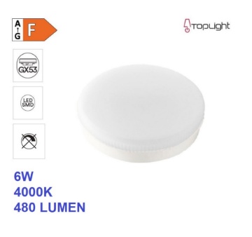 Immagine di Lampadina Gx53 Led 6W 4000K 480Lm Luce Naturale Ottica 120 Top Light