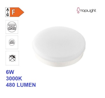 Immagine di Lampadina Led Gx53 6W 3000K 480Lm Luce Calda Top Light