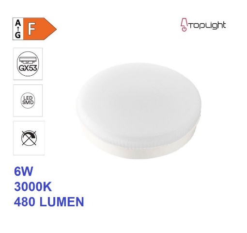 Immagine di Lampadina Led Gx53 6W 3000K 480Lm Luce Calda Top Light