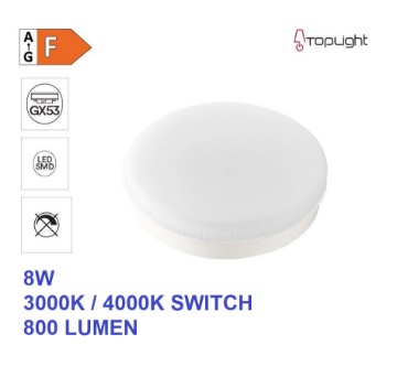 Immagine di Lampadina Led GX53 8w CCT Switch 3000K 4000K 800Lm Top Light
