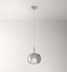 Immagine di Lampadario Per Penisola Cucina Rain Doppio Vetro Fume A Specchio 22 cm Perenz