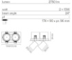 Immagine di Incasso Rettangolare 2 Faretti Led Cilindrici 30w CCT Ottica 24° Orientabili