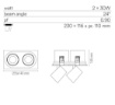 Immagine di Faretto Da Incasso Bianco 2 Luci Led 60w Orientabili 350°