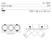 Immagine di Struttura Incasso Con 3 Faretti Cilindro Orientabili Led 45w CCT - Ottica 24°