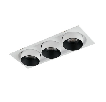 Immagine di Struttura Da Incasso Con 3 Faretti Cilindro Orientabili Led 90 CCT - Ottica 24°