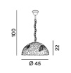 Immagine di Lampadario Cupola Vetro Tiffany Multicolor Sunflower 45 cm Perenz