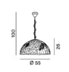 Immagine di Lampadario Tiffany Vetro Multicolor Sunflower 55cm 3xE27 Perenz