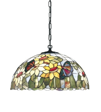 Immagine di Lampadario Tiffany Vetro Multicolor Sunflower 55cm 3xE27 Perenz