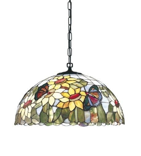 Immagine di Lampadario Tiffany Vetro Multicolor Sunflower 55cm 3xE27 Perenz