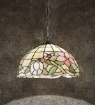 Immagine di Sospensione Vetro Colorato Stile Tiffany Tulipano 40 cm Perenz