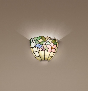 Immagine di Applique Tiffany Vetro Decoro Floreale Tulipano Perenz