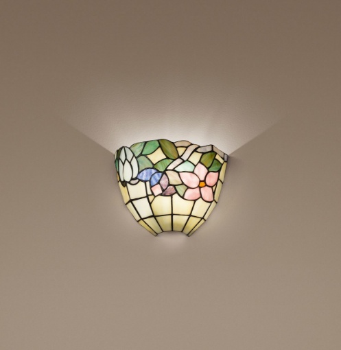 Immagine di Applique Tiffany Vetro Decoro Floreale Tulipano Perenz