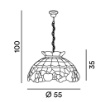 Immagine di Lampadario Stile Tiffany Mosaico Vetri Decoro Frutta 55 cm Perenz