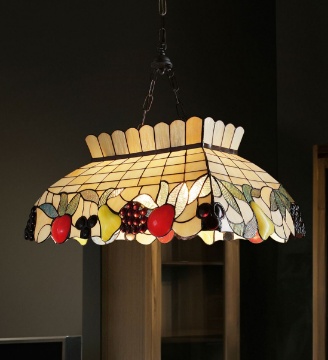 Immagine di Lampadario Vetro Colorato Tiffany Decoro Frutta Per Tavolo Da Pranzo Perenz