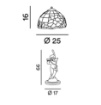 Immagine di Lampada Da Tavolo Tiffany Vetro Decorato Tulipano Perenz 80 cm