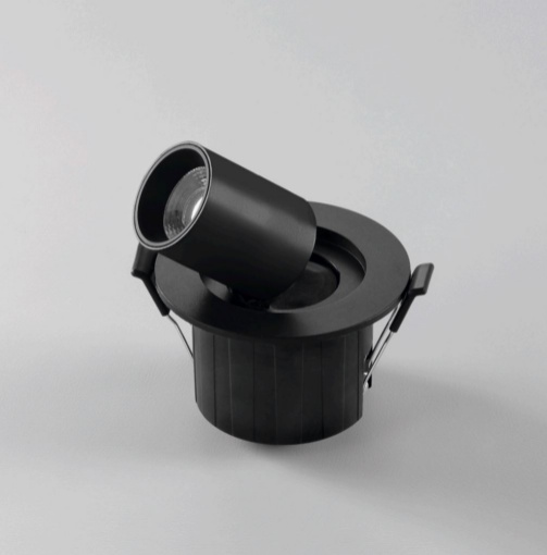 Immagine di Incasso Led Sider Nero Orientabile Rotondo 6w CCT Ottica 38 Intec