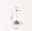 Immagine di Lampadario Vetro Oro Sfumato Sfera 35 cm Marte Fan Europe