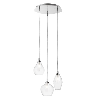 Immagine di Lampadario 3 luci G9 Doppio Vetro Skyline Design Moderno Fan Europe