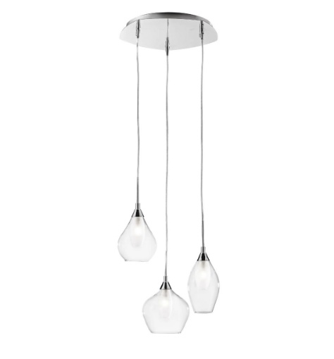 Immagine di Lampadario 3 luci G9 Doppio Vetro Skyline Design Moderno Fan Europe