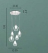 Immagine di Lampadario Moderno Vetri Pendenti Design Moderno 6 Luci Skyline Fan Europe