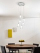 Immagine di Lampadario Moderno Vetri Pendenti Design Moderno 6 Luci Skyline Fan Europe