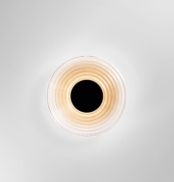 Immagine di Applique Disco Vetro Ambra Luce Indiretta Led CCT Morse Fan Europe