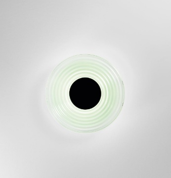 Immagine di Applique Decorativa Circolare Vetro Verde Led CCT Morse Fan Europe
