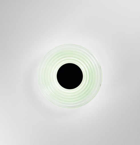 Immagine di Applique Decorativa Circolare Vetro Verde Led CCT Morse Fan Europe