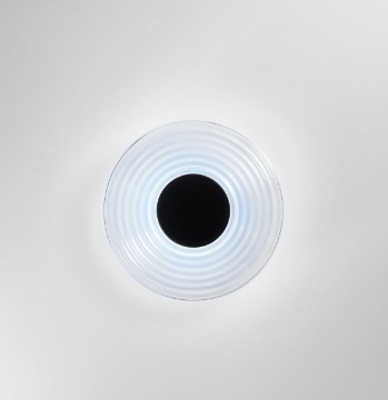 Immagine di Applique Led Disco Vetro Blu Luce Decorativa Parete Morse Fan Europe