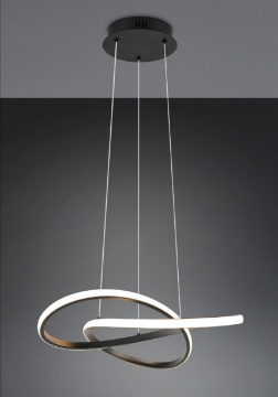 Immagine di Lampadario Design Curvo Mansa Nero Led 36w 3000k Trio Lighting
