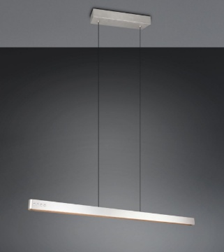 Immagine di Lampadario Lineare Biemissione Donegal Nichel Con Telecomando Smart Led CCT Trio