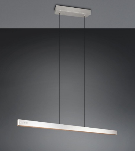 Immagine di Lampadario Lineare Biemissione Donegal Nichel Con Telecomando Smart Led CCT Trio