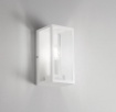 Immagine di Applique Lanterna Da Esterno Squadrata Vetro Metallo Bianco IP44