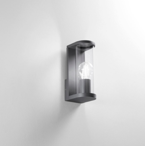 Immagine di Applique Esterna Antracite Cilindro Vetro IP44