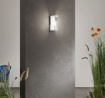 Immagine di Applique Esterna Bianca Con Cilindro Vetro Trasparente IP44
