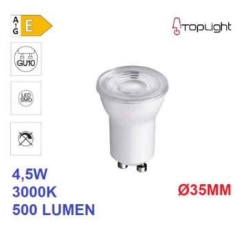 Immagine di Lampadina Top Light Mini GU10 35mm Led 4,5w 3000k 500 Lumen