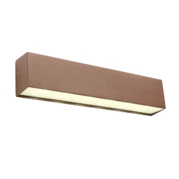 Immagine di Applique Led Da Esterno Corten Rettangolare Monoemissione Omnia Redo