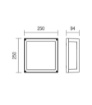 Immagine di Plafoniera Applique Da Esterno Ruggine Quadrata Con Vetro IP54 Brick Redo
