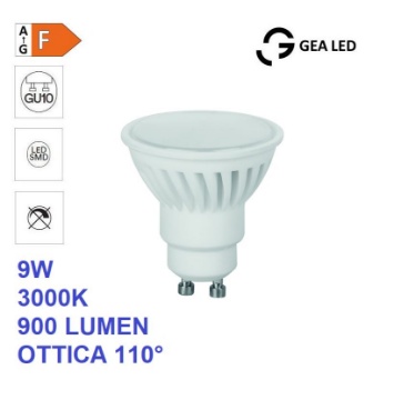 Immagine di Lampadina Gea Led GU10 9w 3000K 900 Lumen Ottica 110