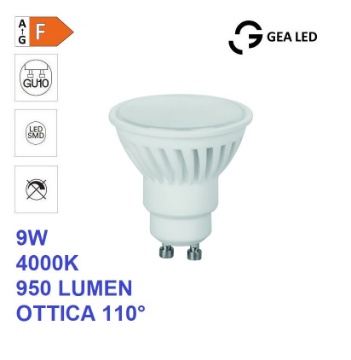 Immagine di Lampadina Gea Led GU10 9w 4000K 950 Lumen Ottica 110