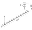 Immagine di Lampadario Da Ufficio Bianco 120cm Biemissione Led 40w 3000k-4000k Gea