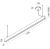 Immagine di Lampadario Barra Led Biemissione Da Scrivania Ufficio Nero 118cm Gea