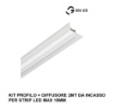 Immagine di Profilo Veletta Incasso 2 Metri Per Strip Led 10 mm Ottawa Gea Luce