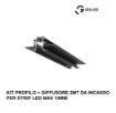 Immagine di Profilo Incasso 2 Metri Nero Diffusore Rientrato Per Strip Led 10 mm Liverpool RP Gea Luce