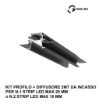 Immagine di Profilo A Incasso Nero 2mt Diffusore Rientrato Per Strip Led 20 mm Liverpool RG Gea Luce